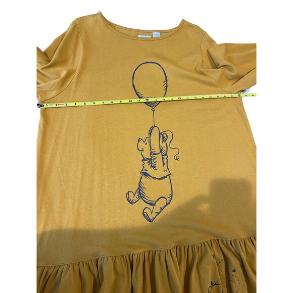 NWT Disney Parks Winnie The Pooh Drop Waist Dress Size 1X Mustard Yellow - Picture 5 of 10